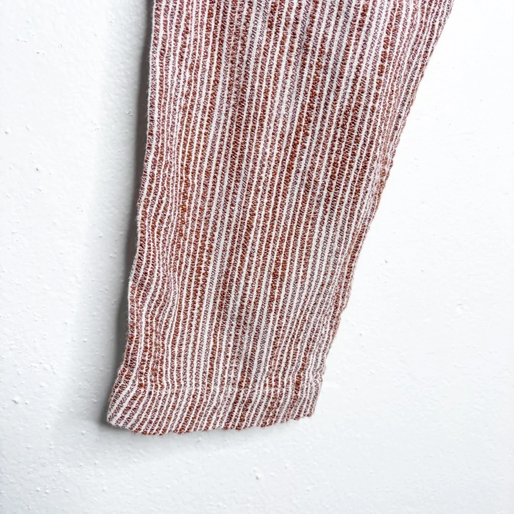 Free People Caraway Light at Sunrise Striped Crop Pants Brown Ivory Size 8 EUC